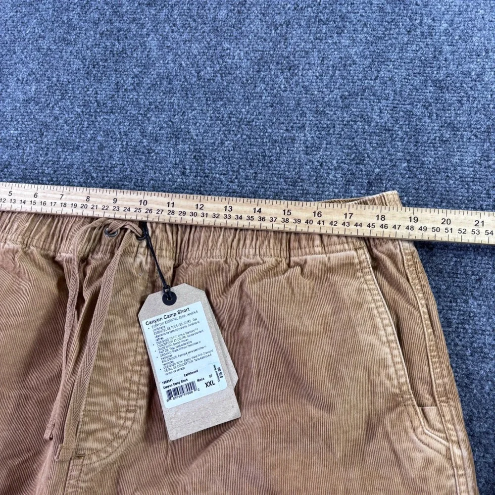 prAna Canyon Camp Short Mens XXL Earthbound Tan Corduroy NWT 7in Inseam Hiking